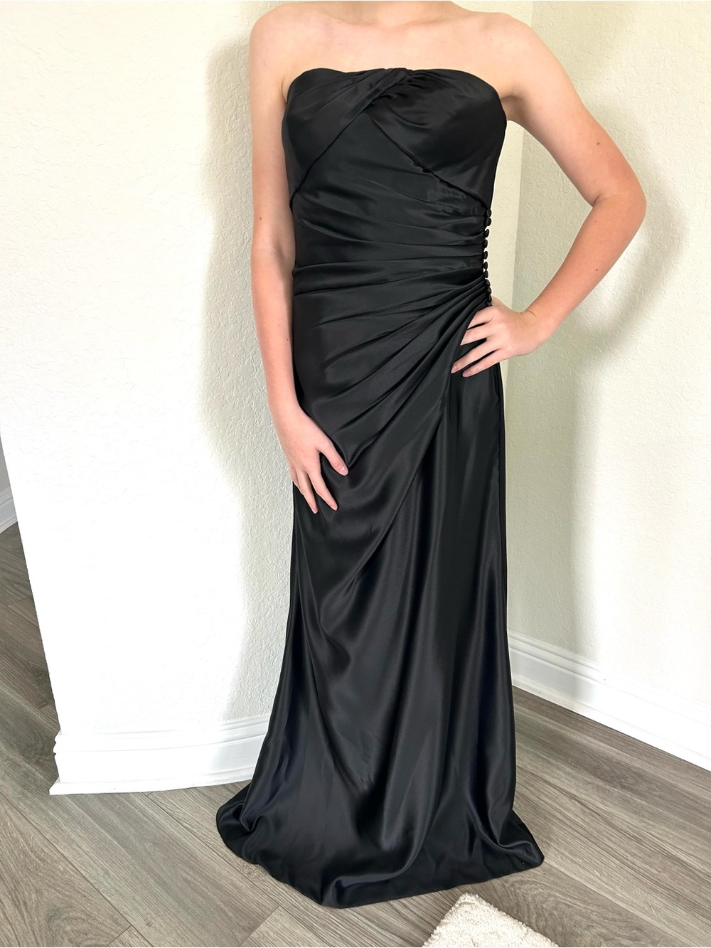 Bill Levkoff Strapless Black Strapless Dress
